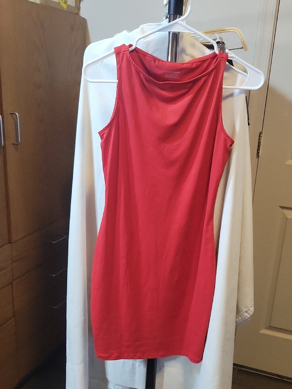 Red Sleeveless Mini Dress with Clean Silhouette